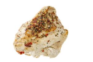 Grilled turkey breast with spices isolated on white background. photo