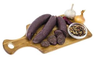 Polish and German black pudding. Studio Photo