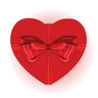 Heart shaped gift box with bow. Vector illustration