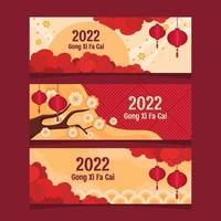 Red Gold Gong Xi Fa Cai 2022 vector