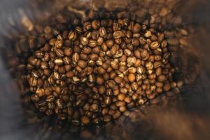 roasted coffee beans in bags photo