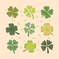 Green Clover Icon Template Set vector