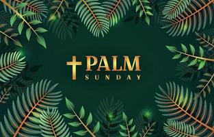 Green Palm Sunday Background Template vector