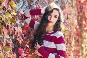 Beauty Fashion Model Girl with Autumnal Make up photo