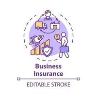 Business insurance concept icon. Banking service. Money loss prevention. Policy for employee. Capital growth idea thin line illustration. Vector isolated outline RGB color drawing. Editable stroke