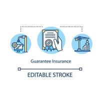 Guarantee insurance concept icon. Trust fund. Share holder. Corporate property. Fidelity investment idea thin line illustration. Vector isolated outline RGB color drawing. Editable stroke