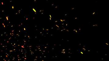 brûlant orange chaud étincelles feu braises particules video