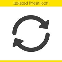 Refresh linear icon. Thin line illustration. Reload contour symbol. Vector isolated outline drawing