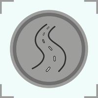 Road icon. Drop shadow asphalt silhouette symbol. Highway. Negative space. Vector isolated illustration