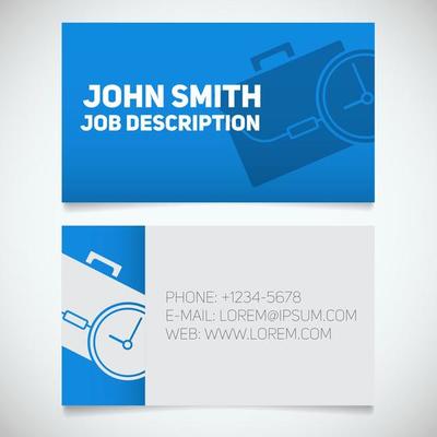 Business card print template with handshake logo. Easy edit. Manager. Negotiator. Stationery design concept. Vector illustration