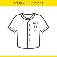 Baseball t-shirt linear icon. Thin line illustration. Softball player's uniform t shirt. Contour symbol. Vector isolated outline drawing