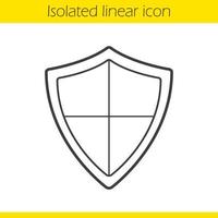 Shield linear icon. Thin line illustration. Protection contour symbol. Vector isolated outline drawing