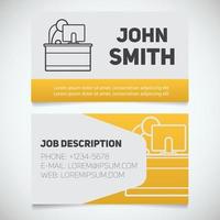 Business card print template with office manager logo. Easy edit. Manager. Programmer. System administrator. Stationery design concept. Vector illustration