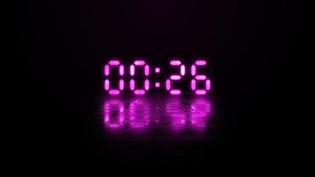 Rosa digitaler Countdown, der 30 bis 0 Sekunden zählt video