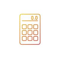 Calculator gradient linear vector icon. Math operations. Portable electronic device. Hand-held tool for school. Thin line color symbol. Modern style pictogram. Vector isolated outline drawing