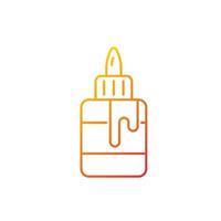 Glue bottle gradient linear vector icon. Craft and hobby supplies. Bonding together paper materials. Easy-squeeze item. Thin line color symbol. Modern style pictogram. Vector isolated outline drawing