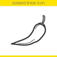 Chilli linear icon. Thin line illustration. Hot pepper contour symbol. Vector isolated outline drawing