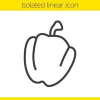 Bell pepper linear icon. Capsicum thin line illustration. Paprika contour symbol. Vector isolated outline drawing