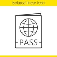 International passport linear icon. Thin line illustration. Contour symbol. Vector isolated outline drawing