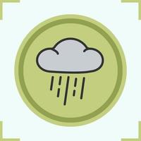 Rain cloud color icon. Rainy weather symbol. Vector isolated illustration