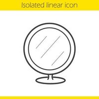 Portable mirror linear icon. Thin line illustration. Bathroom mirror contour symbol. Vector isolated outline drawing