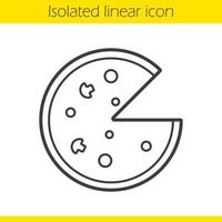 Pizza linear icon. Italian pizza thin line illustration. Pizzeria contour symbol. Vector isolated outline drawing