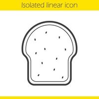 Toast linear icon. Thin line illustration. Sliced bread contour symbol. Vector isolated outline drawing