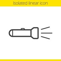 Flashlight linear icon. Portable torch thin line illustration. Light contour symbol. Vector isolated outline drawing