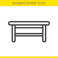 Table linear icon. Thin line illustration. Classic contour symbol. Vector isolated outline drawing