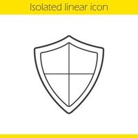 Heraldic shield linear icon. Thin line illustration. Protection, security, defence, guard and safety contour symbol. Vector isolated outline drawing