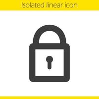 Lock linear icon. Padlock thin line illustration. Security contour symbol. Vector isolated outline drawing