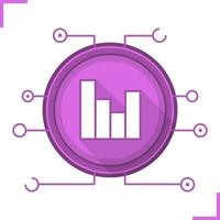 Digital analytics color icon. Statistics. Analysis. Marketing. Business. Vector isolated illustration