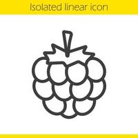 Raspberry linear icon. Thin line illustration. Blackberry contour symbol. Vector isolated outline drawing