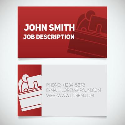 Business card print template with office manager logo. Easy edit. Manager. Programmer. System administrator. Stationery design concept. Vector illustration