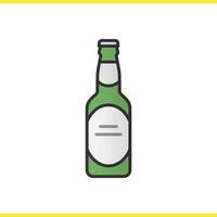 Beer bottle color icon. Isolated vector illustration