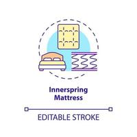 Innerspring mattress concept icon. Common matress type abstract idea thin line illustration. Metal springs carcass covered with fabric. Vector isolated outline color drawing. Editable stroke