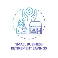 Retiral savings for small business concept icon. Pension account for entrepreneurs abstract idea thin line illustration. Retirement banking option. Vector isolated outline color drawing