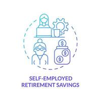 Self-employed retiral savings concept icon. Bank account type abstract idea thin line illustration. Retirement account for self employed. Saving for pension. Vector isolated outline color drawing