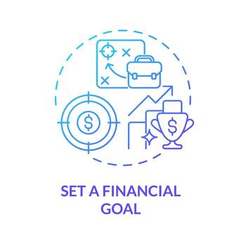 Setting goals concept icon. Aiming for secure retirement abstract idea thin line illustration. Achieve financial success. Create retiral plan. Vector isolated outline color drawing