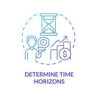 Investment timeline calculation concept icon. Investments income growth periods abstract idea thin line illustration. Determine time horizons. Vector isolated outline color drawing