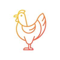 Hen gradient linear vector icon. Female chicken. Broiler and layer pullet. Nesting yardbird. Chicken for food and eggs. Thin line color symbol. Modern style pictogram. Vector isolated outline drawing