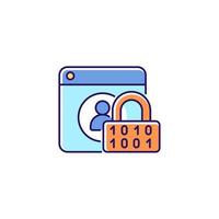 Password encryption RGB color icon. Database control. Internet safety measures. Secure system. Online privacy. Password management. Isolated vector illustration. Simple filled line drawing