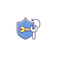 Password cracking RGB color icon. Safeguard protection. Cracker app. Safety measures. Secure system. Password management tools. Isolated vector illustration. Simple filled line drawing