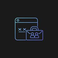 Corporate password gradient vector icon for dark theme. Secure business system. Password management for employees. Thin line color symbol. Modern style pictogram. Vector isolated outline drawing
