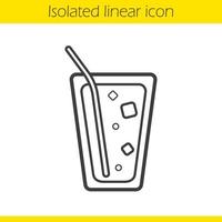 Lemonade linear icon. Gin thin line illustration. Long island cocktail contour symbol. Vector isolated outline drawing