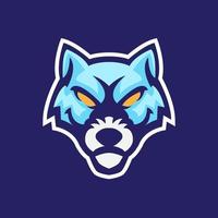 logotipo de e-sport de lobo vector