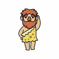 Cute caveman mascot vector