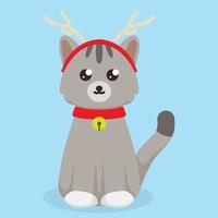 Cute cat christmas theme vector