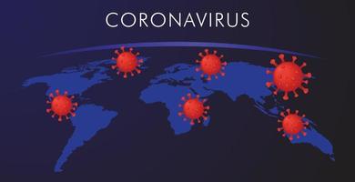 Fondo de vector de mapa de brote de virus corona