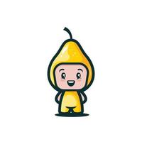 Cute kid with fruit costume vector